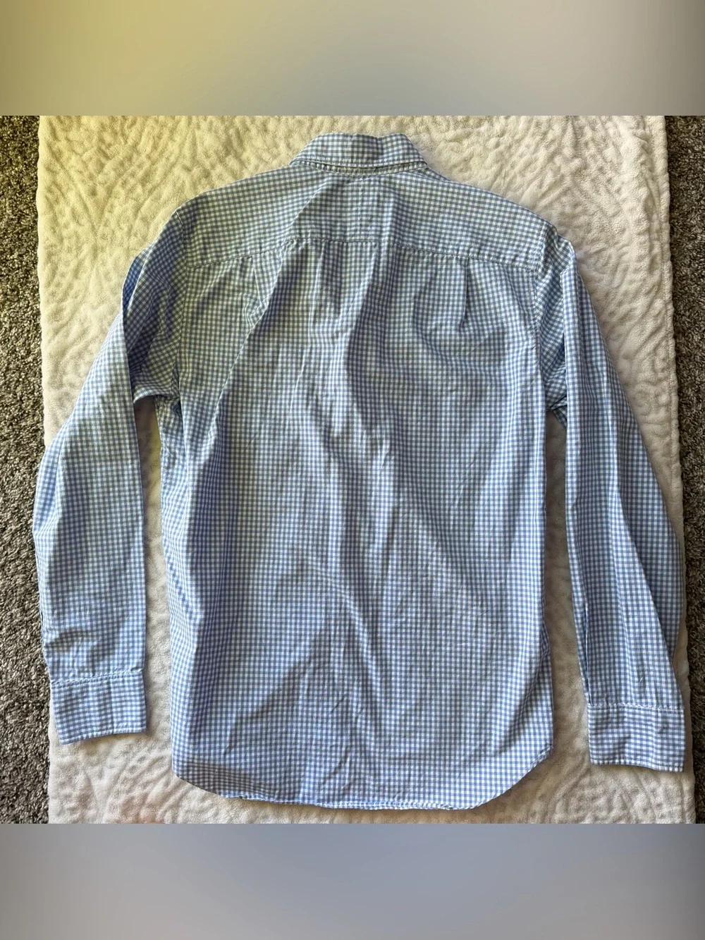 J.Crew Classic Men’s Blue Gingham Check Button Down Shirt Size Small 100% Cotton